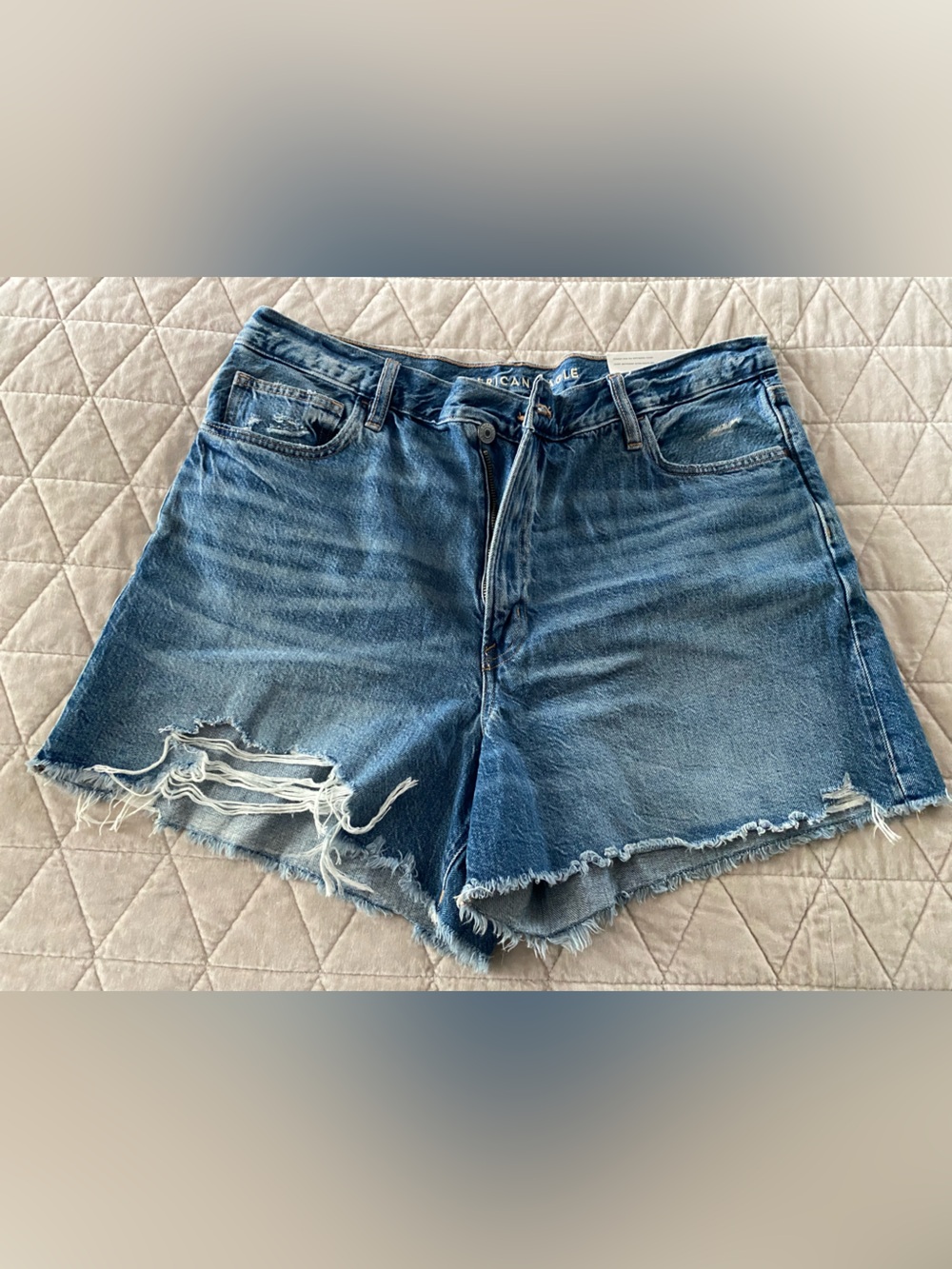 American Eagle HIGHEST RISE 90s BOYFRIEND jean shorts size 16 NEW